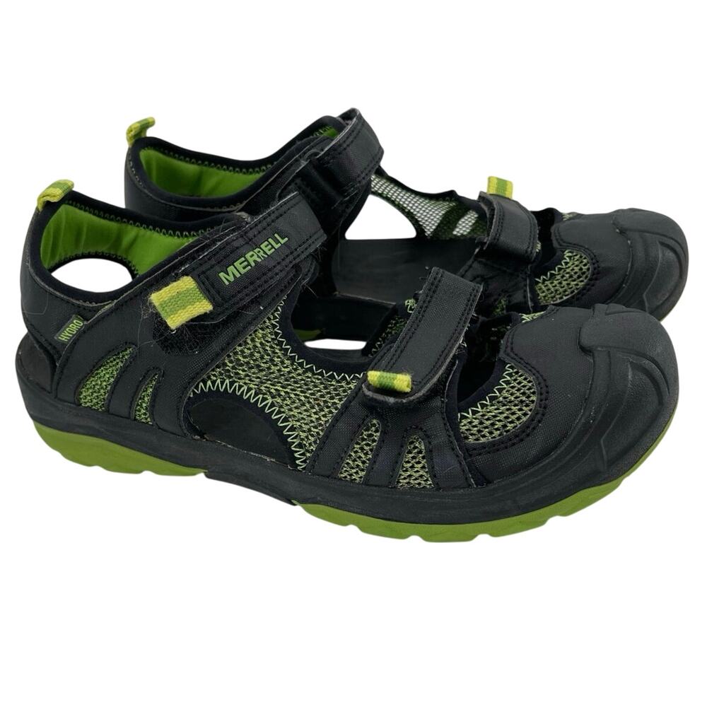 Merrell‎ Hydro Rapid Sport Sandals Black Green Youth Boys Size 7M Outdoor Active